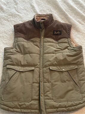 Howler Brothers Olive Green & Brown Quilted Men's Vest